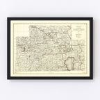 Vintage Map of Tahoe National Forest 1925