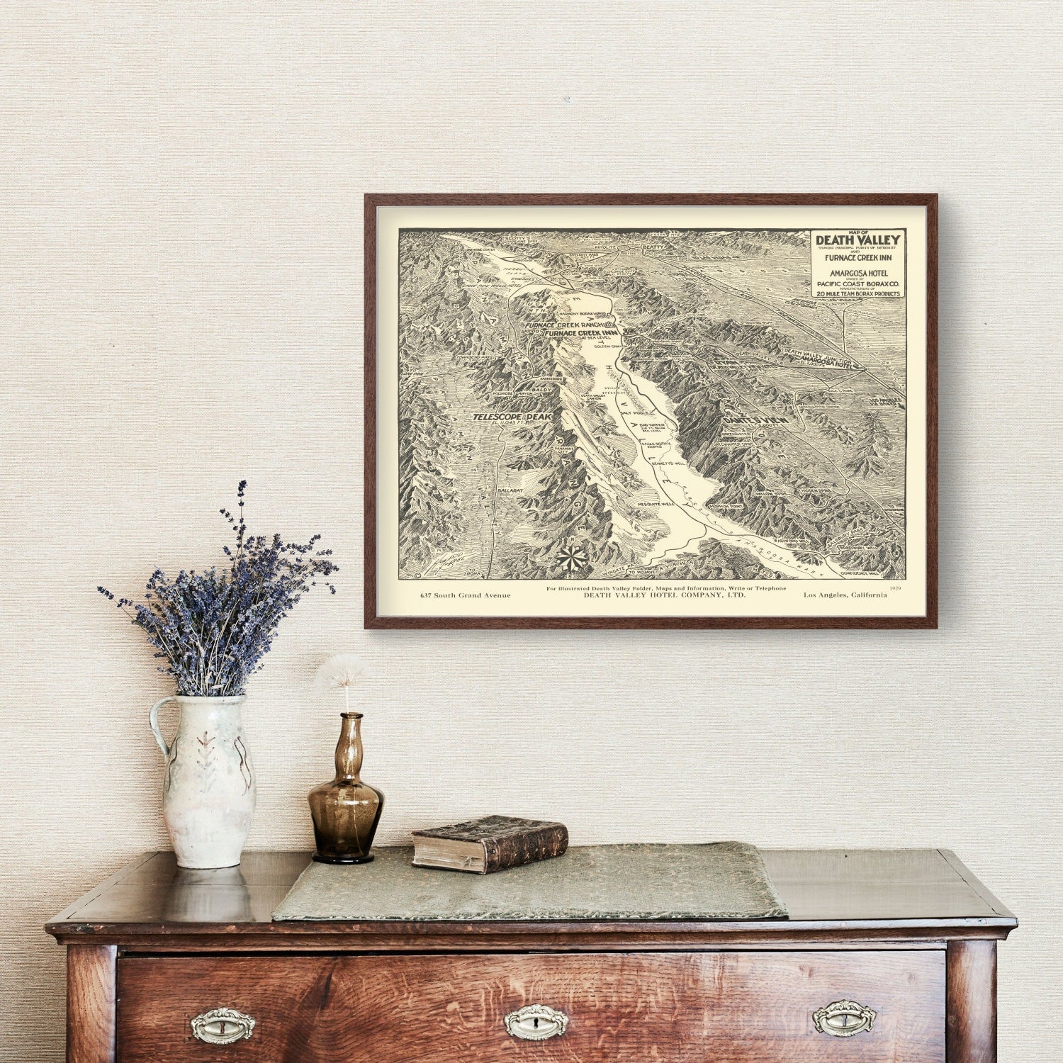 Vintage Map of Death Valley 1929