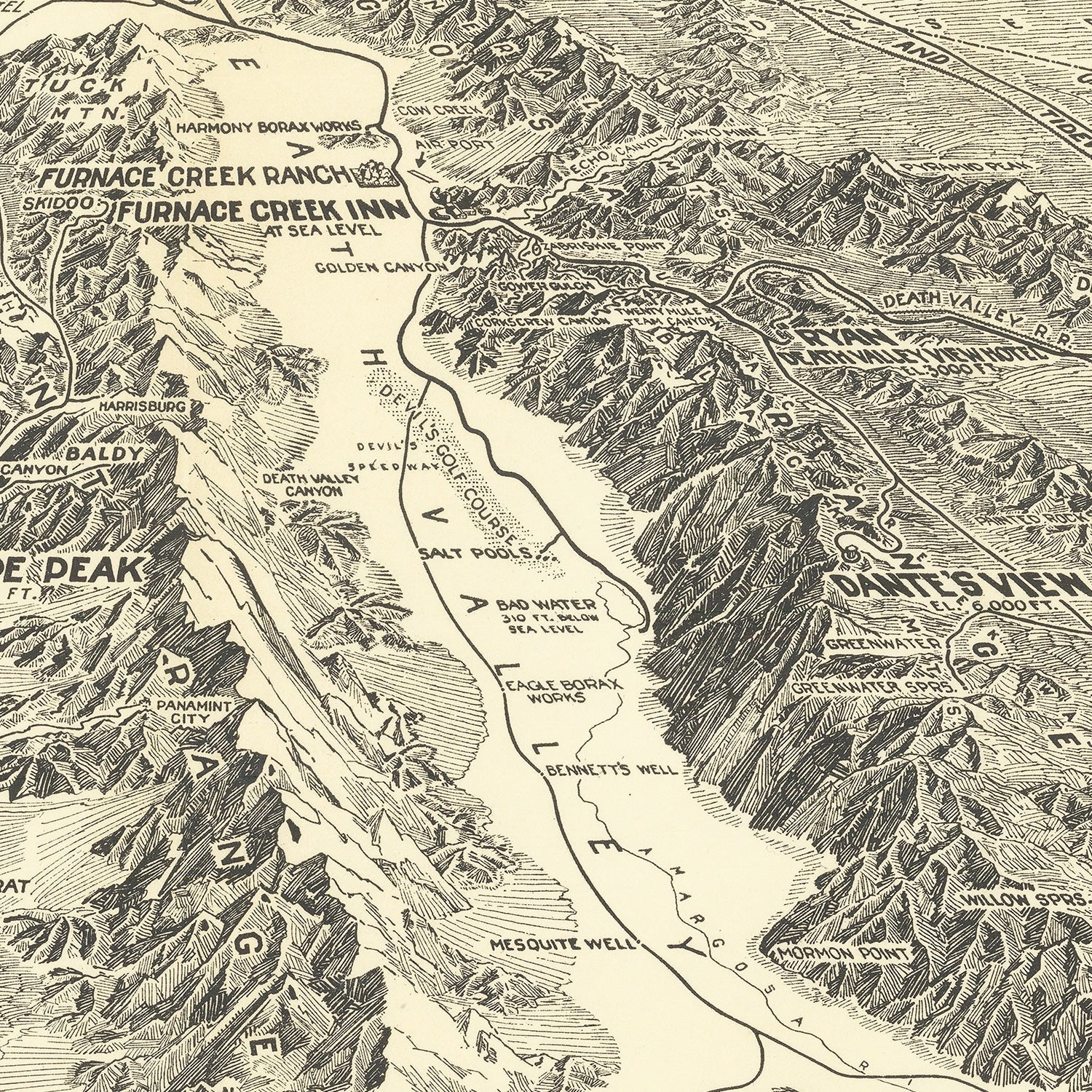 Vintage Map of Death Valley 1929