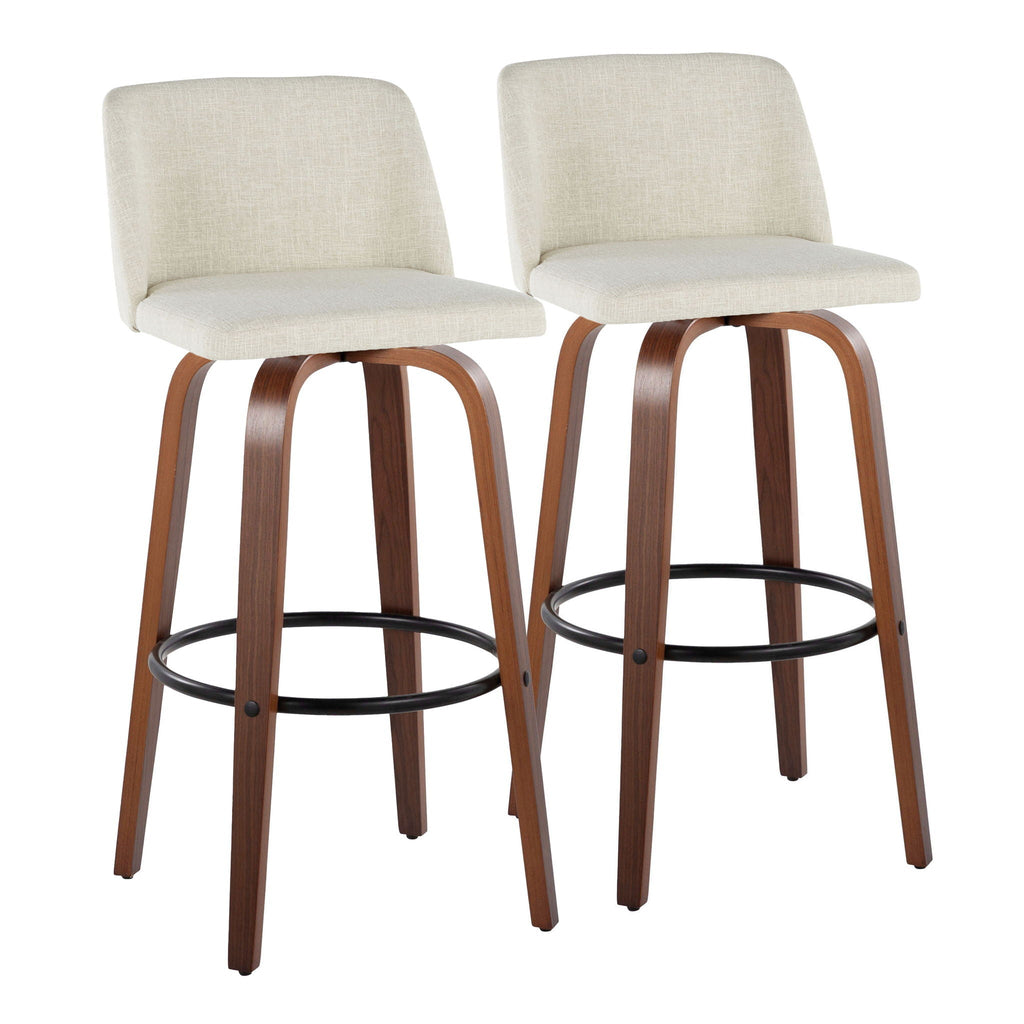 Toriano - Contemporary Fixed Height Barstool Swivel And Round