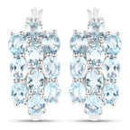 9.88 Carat Genuine Blue Topaz .925 Sterling Silver 3 Piece Jewelry Set (Ring, Earrings, and Pendant w/ Chain)