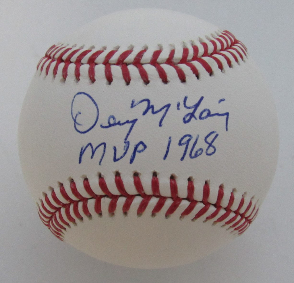 Denny McLain Autographed/Inscribed OML Baseball Tigers JSA 189360