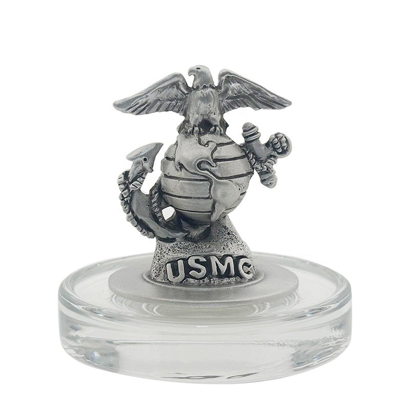 250th Anniversary Marine Corps Royal Decanter with 3D Top and 2 Glasses w/ Chest Box