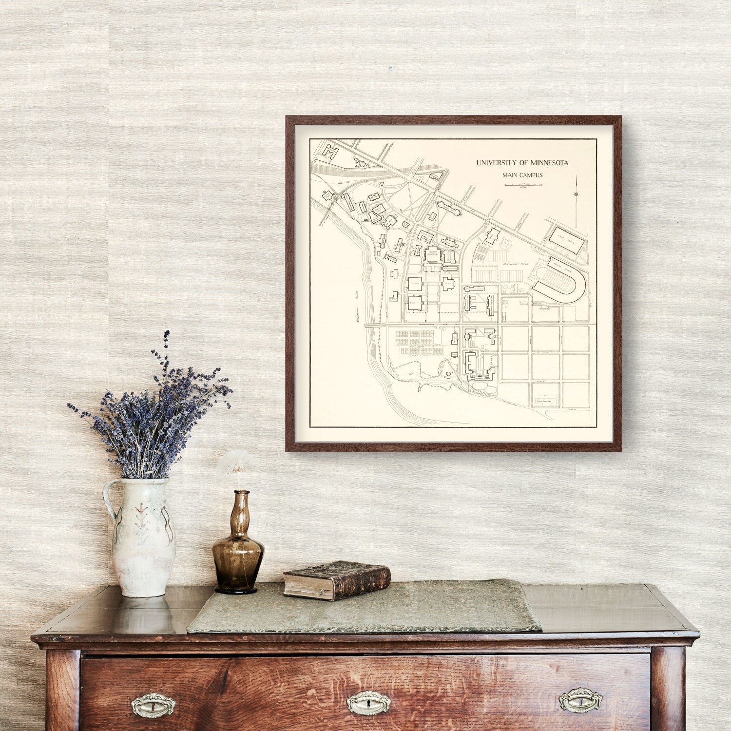 Vintage Campus Map of University of Minnesota 1930