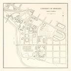 Vintage Campus Map of University of Minnesota 1930