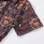 Hawaiian Shirt For Men Embroidered Dragon Pattern Shirt Camp Collar 100% Cotton