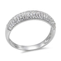 CZ 4mm Band Vintage White Gold Plated Sterling Silver Ring, Engagement Ring