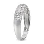 CZ 4mm Band Vintage White Gold Plated Sterling Silver Ring, Engagement Ring