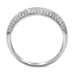 CZ 4mm Band Vintage White Gold Plated Sterling Silver Ring, Engagement Ring