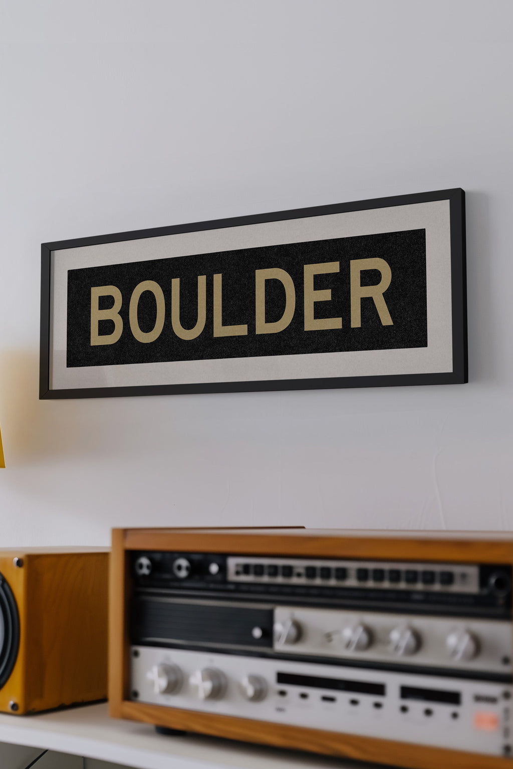 Framed Boulder Black and Gold Bus Scroll