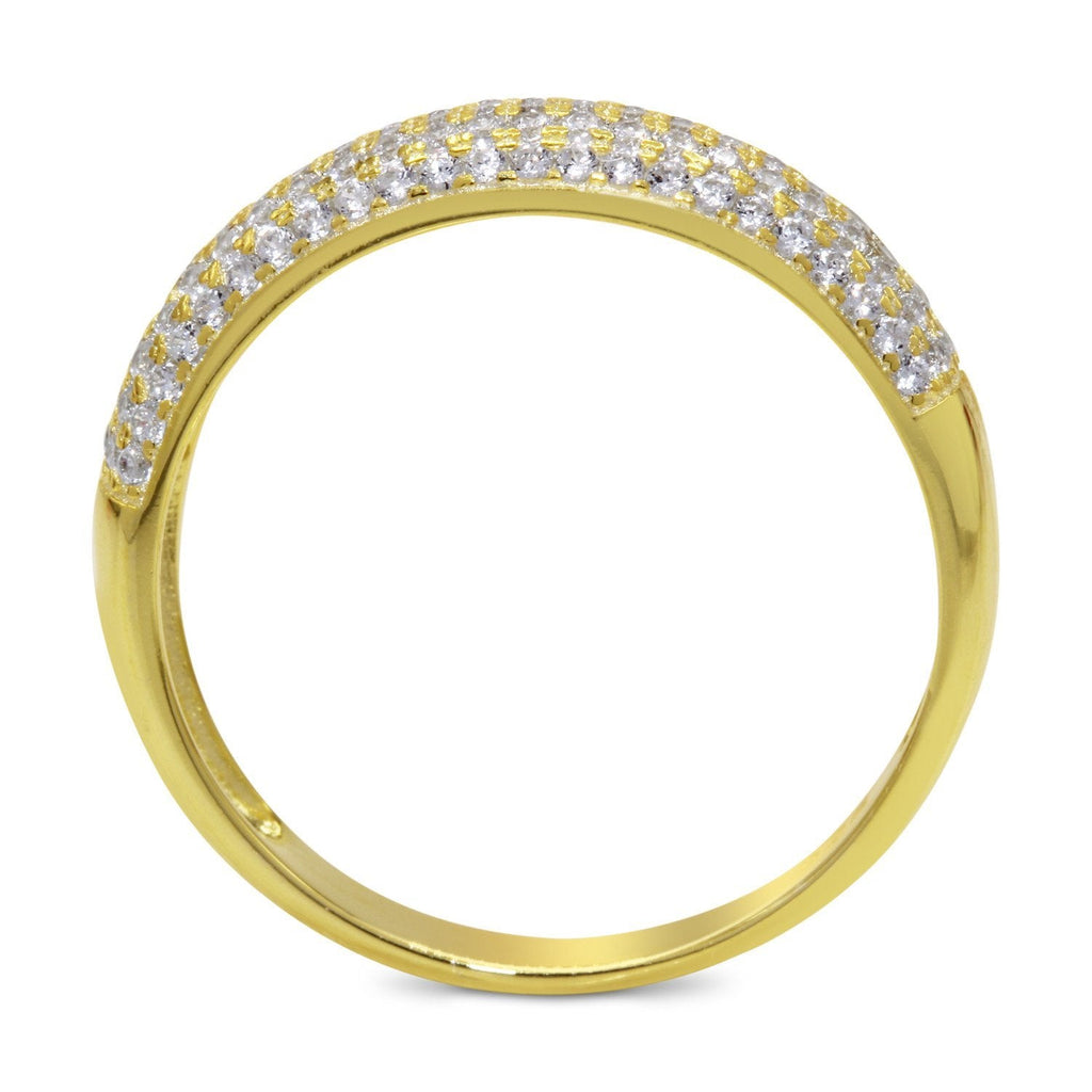CZ 4mm Band Vintage White Gold Plated Sterling Silver Ring, Engagement Ring