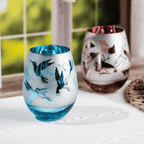 Pink Butterfly Stemless Wine Glasses