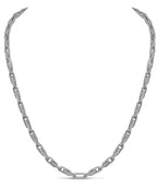 Fancy Rolo Solid White/Yellow/Rose Gold Handmade Necklace , 5mm, 16-30 Inch