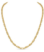 Fancy Rolo Solid White/Yellow/Rose Gold Handmade Necklace , 5mm, 16-30 Inch