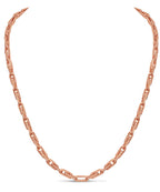 Fancy Rolo Solid White/Yellow/Rose Gold Handmade Necklace , 5mm, 16-30 Inch
