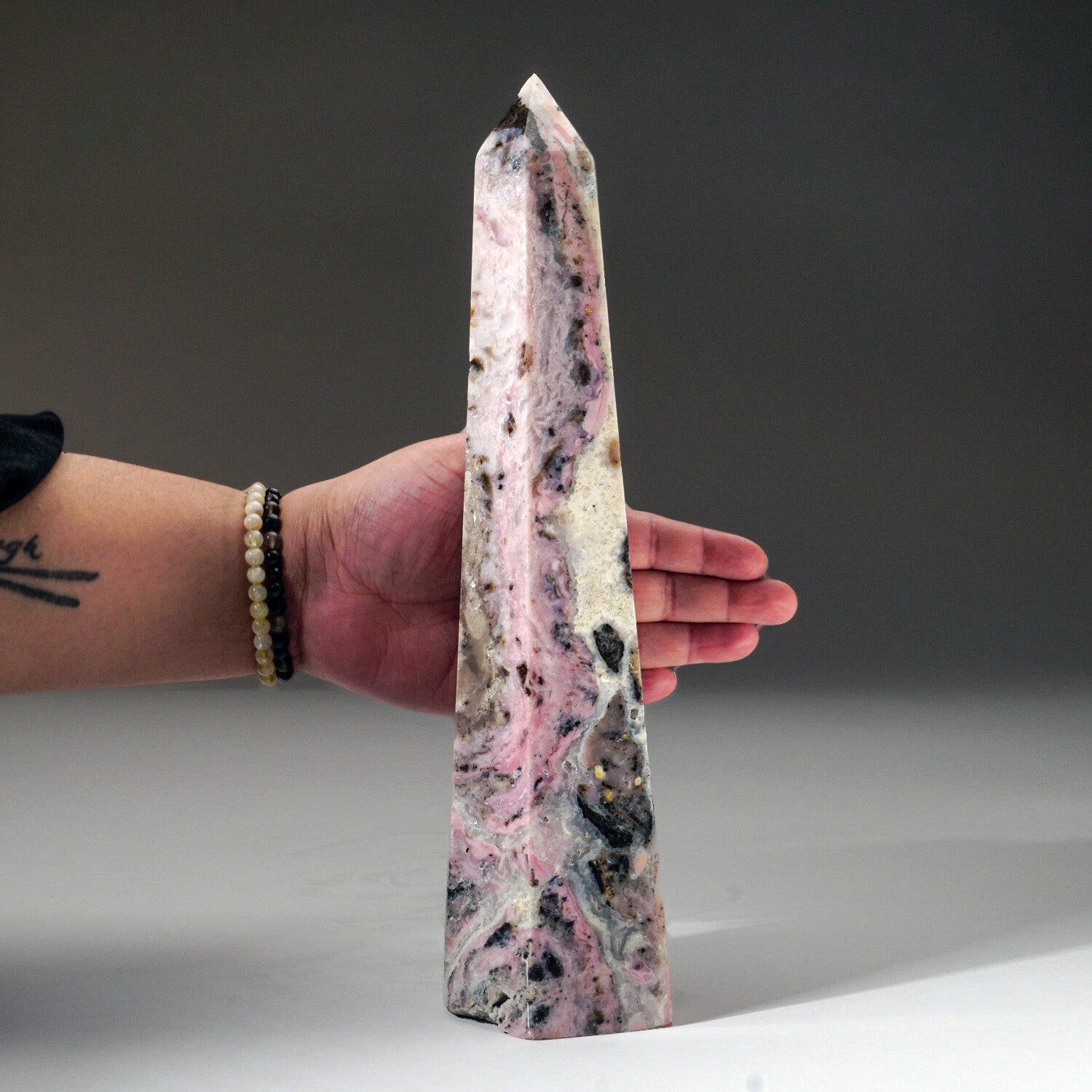 Genuine Polished Pink Opal Obelisk