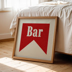 Bar Banner Tab Typography Square Art Print