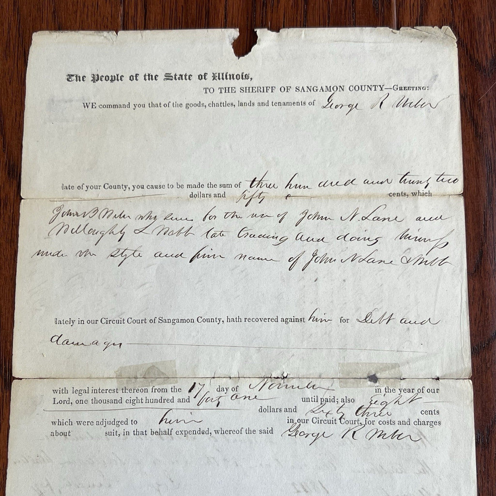 ABRAHAM LINCOLN Signed Early LEGAL CASE Signature Autograph * PSA President