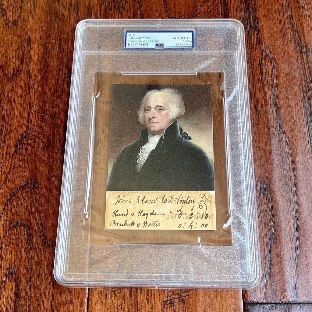 JOHN ADAMS Autograph Circa 1760 LAW LEDGER Cut Signature Signed President * PSA