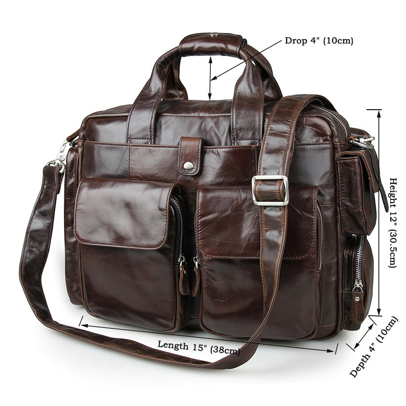 Flash Sale Vintage Leather Messenger Bag Mens Leather Briefcase