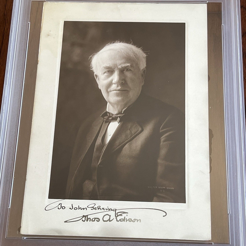 THOMAS EDISON Autograph PHOTO Signed * Light Bulb Inventor Signature * PSA