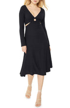 LIKELY Eila Cutout Waist Long Sleeve Dress - Black