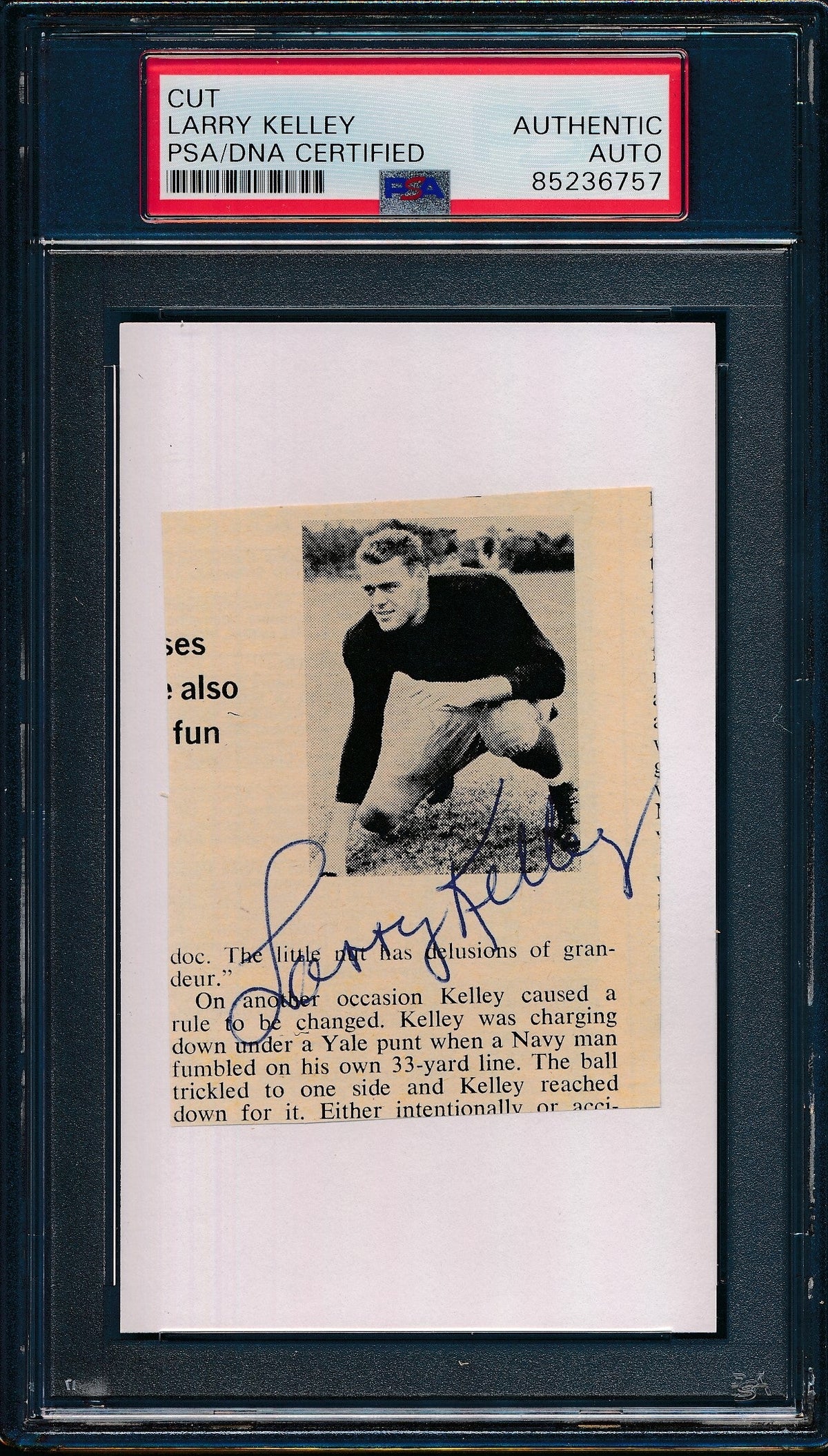 Larry Kelley Signed 3x5 Index Card Yale 1936 Heisman  PSA/DNA 188309