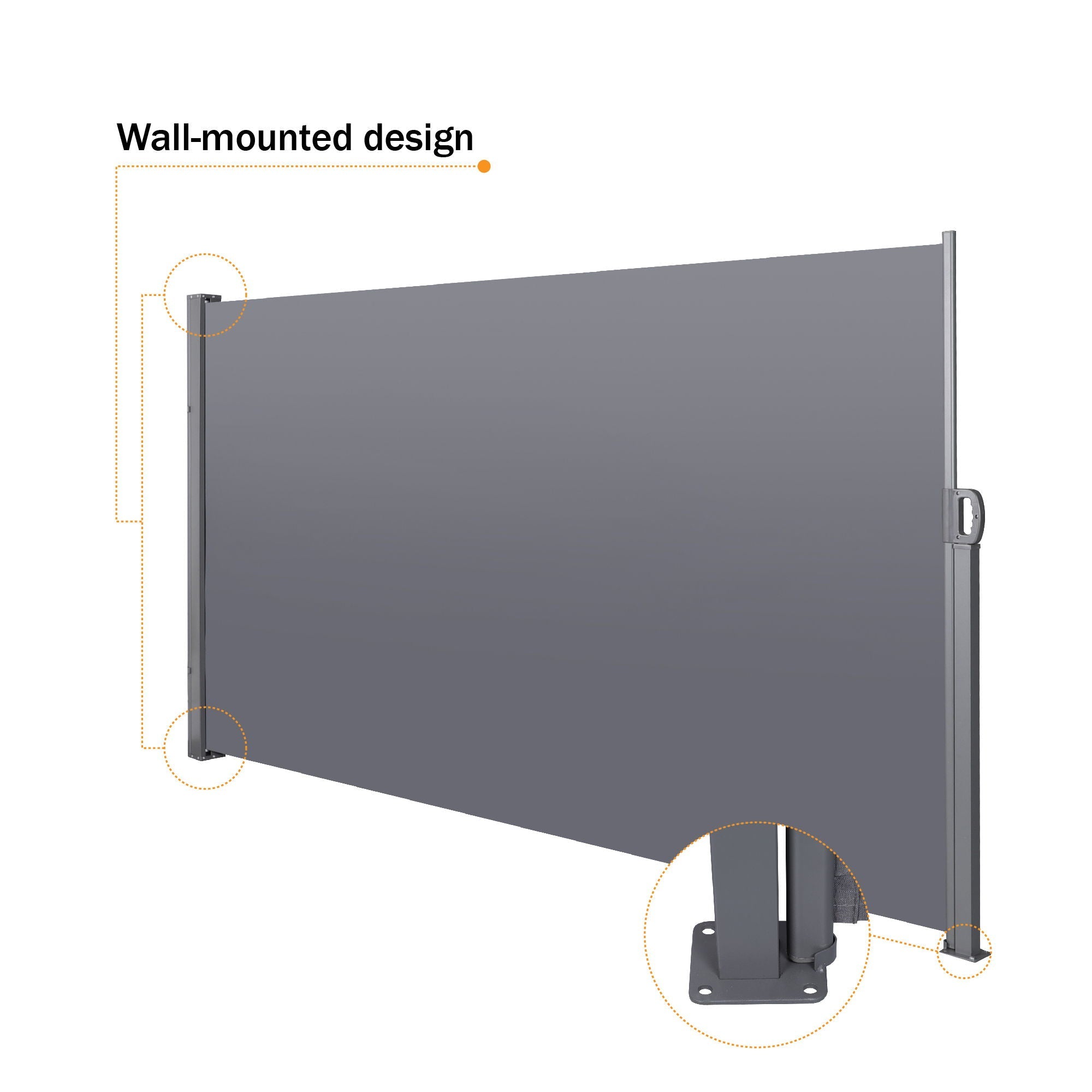 Retractable Side Screen Awning, Uv Resistant