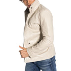 Aden Leather Jacket // Cream