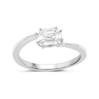 0.33 Carat Genuine White Diamond 18K White Gold Ring (F-G Color, VVS-VS Clarity)