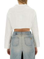 Courreges Women Cropped Sweatshirt