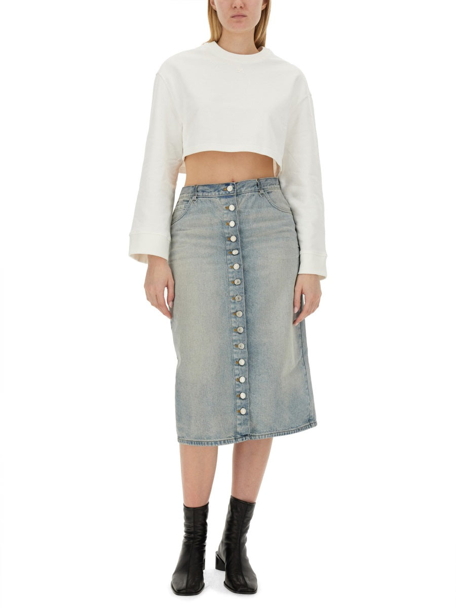 Courreges Women Cropped Sweatshirt