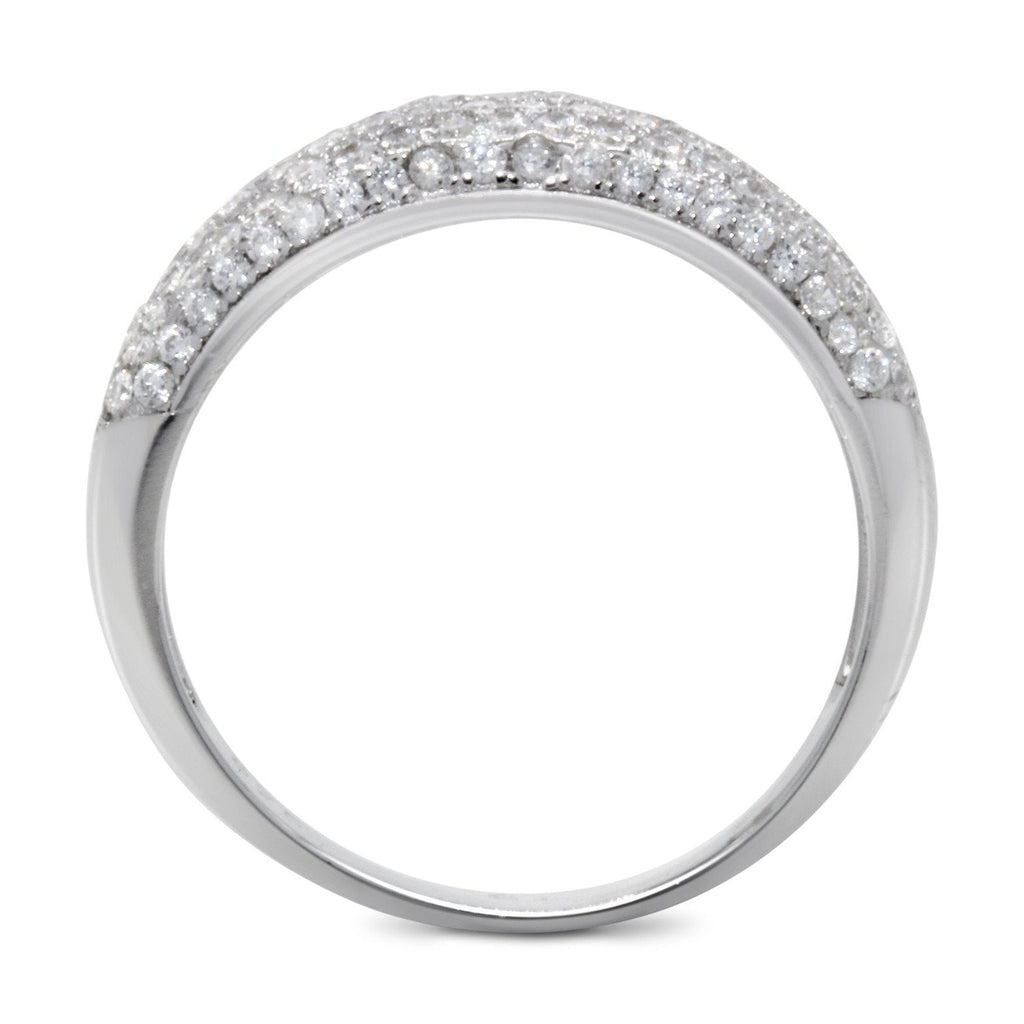 CZ 5mm Sterling Silver Plated Diamond Stimulant Band Engagement Ring