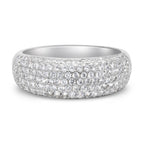 CZ 5mm Sterling Silver Plated Diamond Stimulant Band Engagement Ring