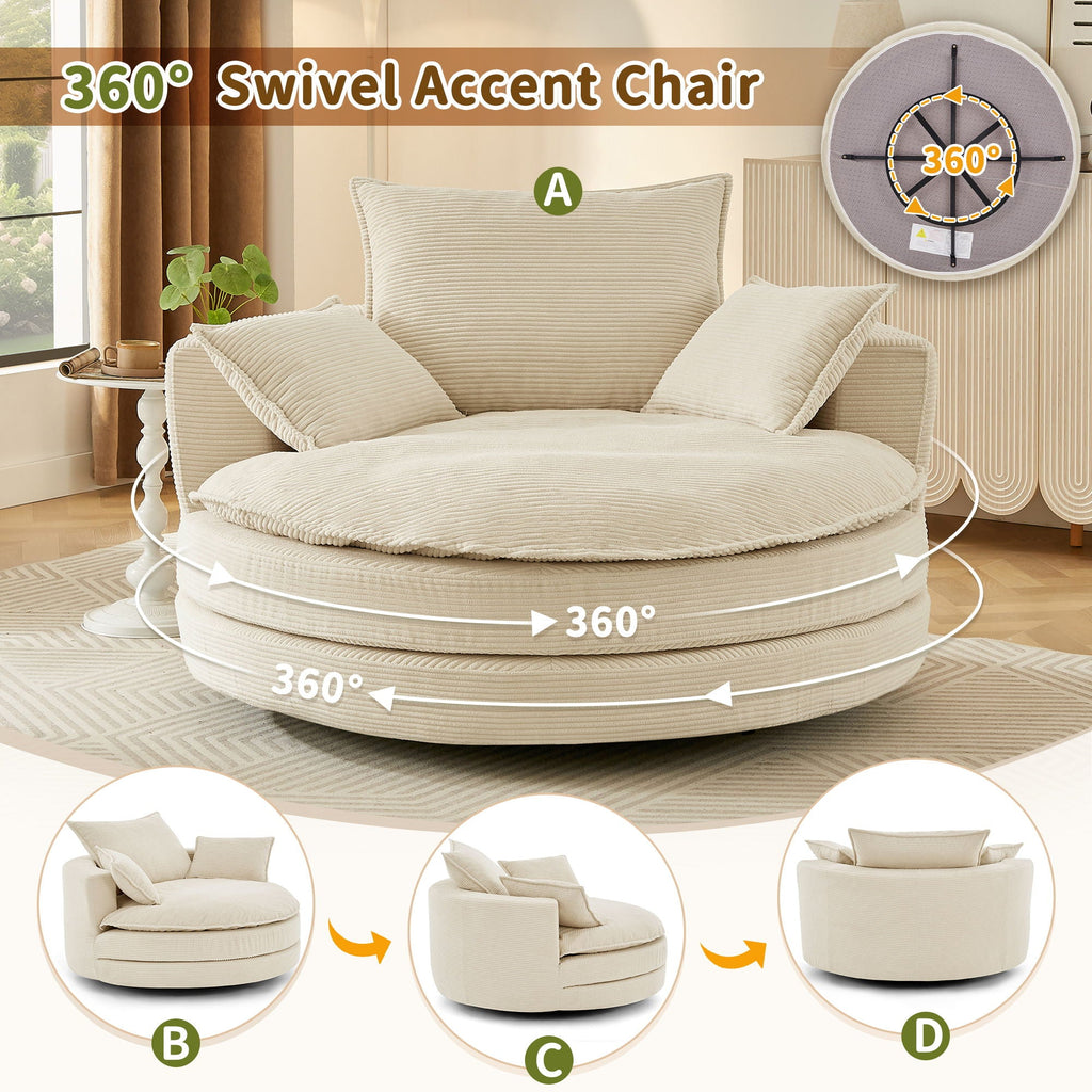 360° Swivel Accent Barrel Chair