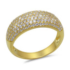 CZ 7mm Sterling Silver Gold Plated Diamond Stimulant Band Engagement Ring