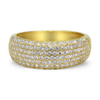 CZ 7mm Sterling Silver Gold Plated Diamond Stimulant Band Engagement Ring