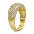 CZ 7mm Sterling Silver Gold Plated Diamond Stimulant Band Engagement Ring