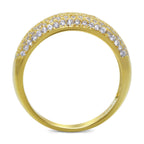 CZ 7mm Sterling Silver Gold Plated Diamond Stimulant Band Engagement Ring