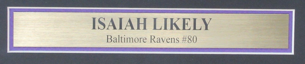 Isaiah Likely Ravens Autographed 11x14 Photo Framed Beckett  184988