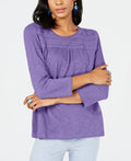 Style & Co Petite Cotton Top with Crochet Detail