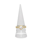 Heart Shaped Cubic Zirconia Ring in Gold Plated Sterling Silver