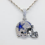 Dallas Cowboys Helmet Pendant Necklace – Sparkling Zircon Gift for Football Fans