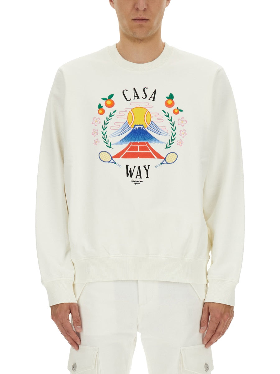 Casablanca Men Sweatshirt With "Home Way Mountain" Embroidery