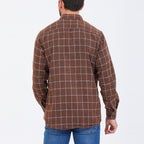 Chase Long Sleeve Checkered Pocket Button-Up Shirt // Brown