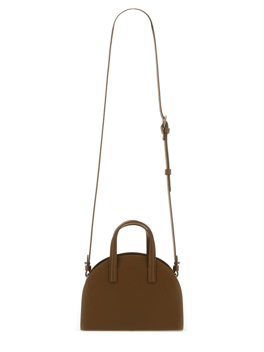 Brown Goat Leather Small Tote Bag