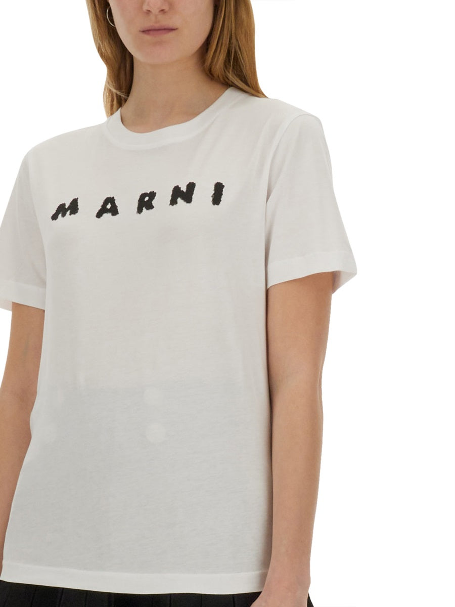 Marni Women Cotton T-Shirt With Logo