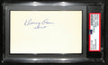 Denny Crum HOF Signed/Auto 3x5 Index Card Univ of Louisville PSA/DNA 188595