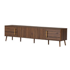 TV Stand For TVs Up To 85" With Fluted Door - Walnut