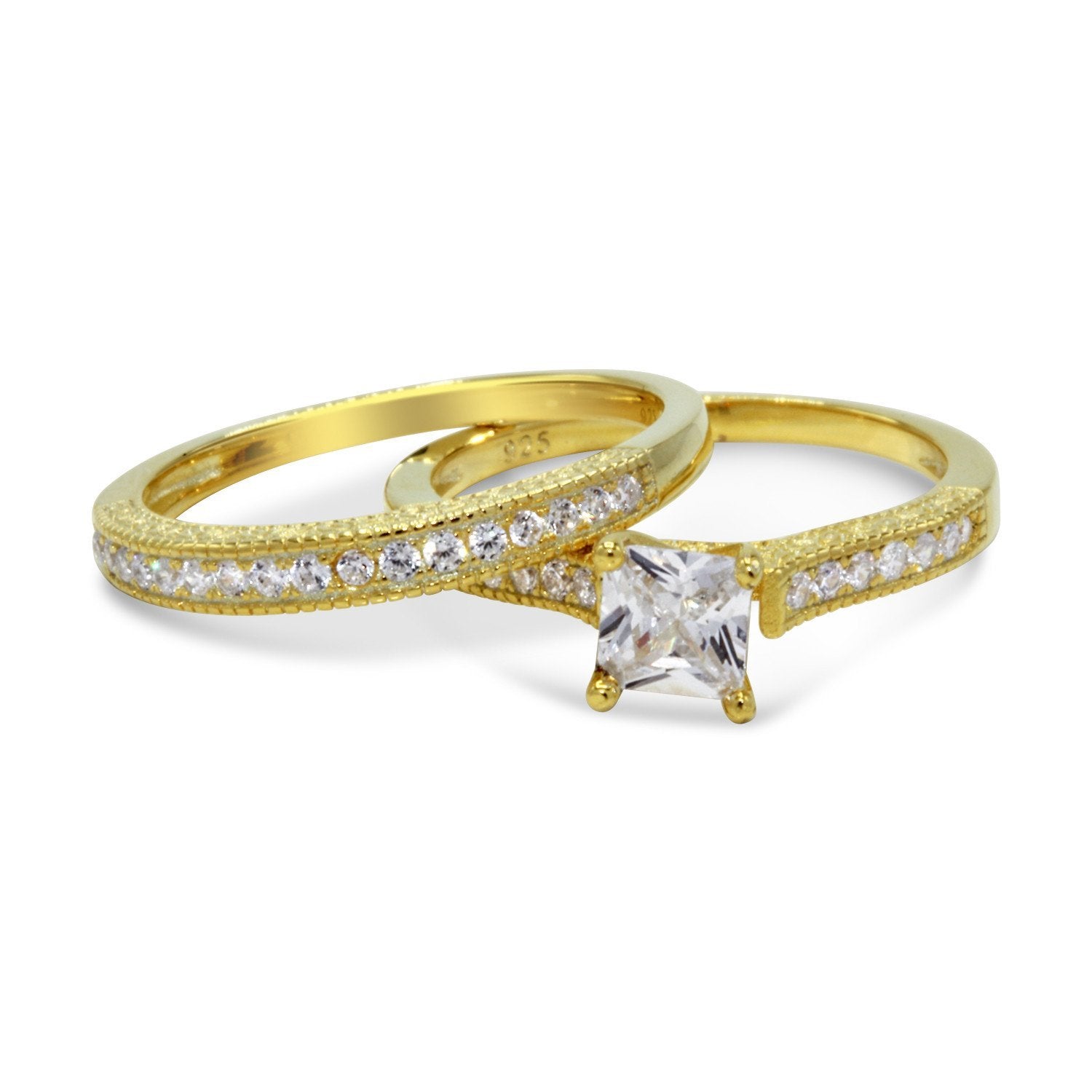 Cubic Zirconia Engagement/Wedding Ring Set